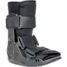 A black orthopedic walking boot for foot and ankle support.