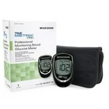 Professional blood pressure monitor kit with digital display and carrying case.